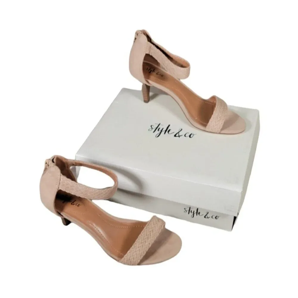 Style & Co. Patty Faux Suede Ankle Strap Dress Sandals Sz 6M